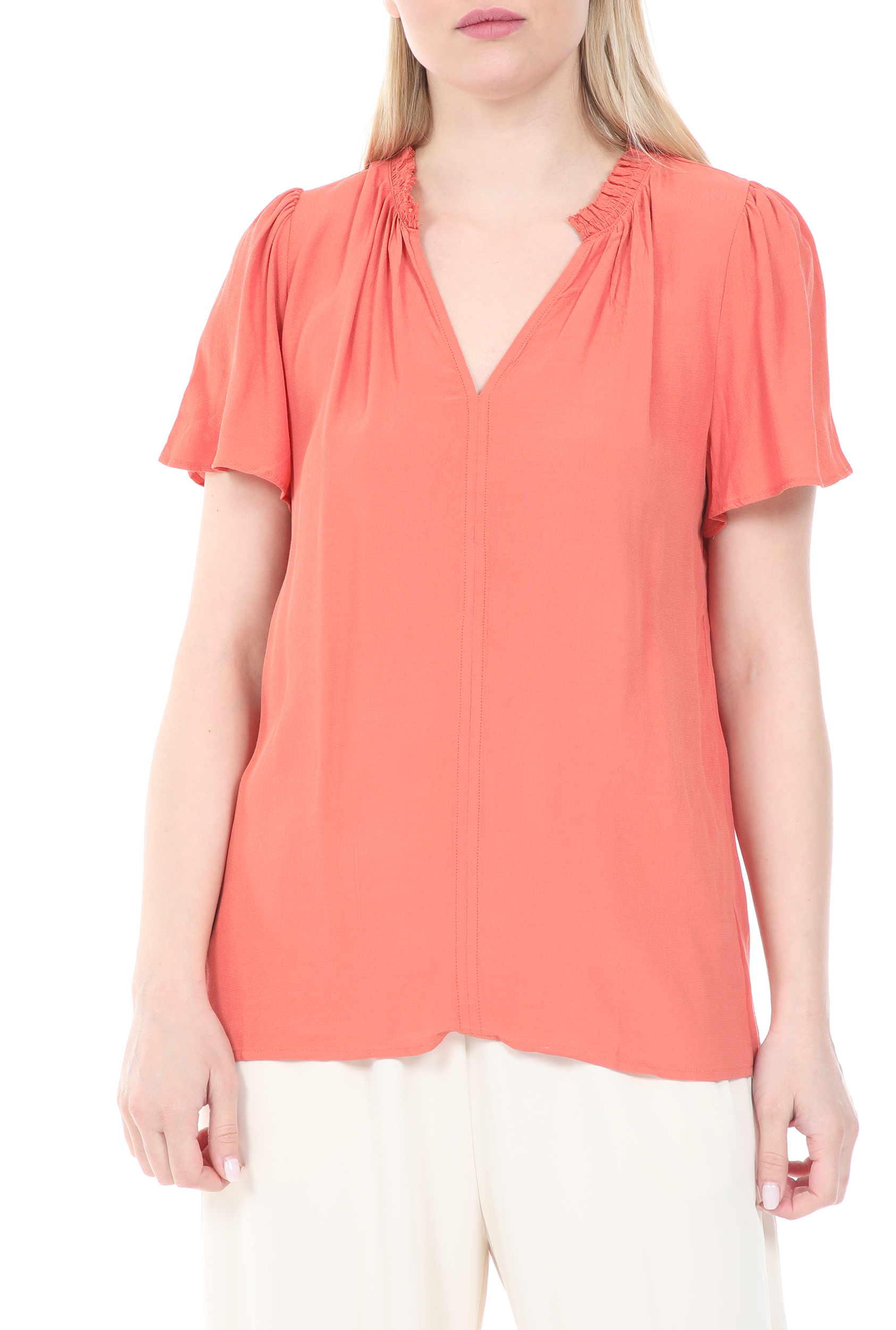 Γυναικεία/Ρούχα/Μπλούζες/Κοντομάνικες GRACE AND MILA - Γυναικεία μπλούζα GRACE AND MILA CASPIAN πορτοκαλί